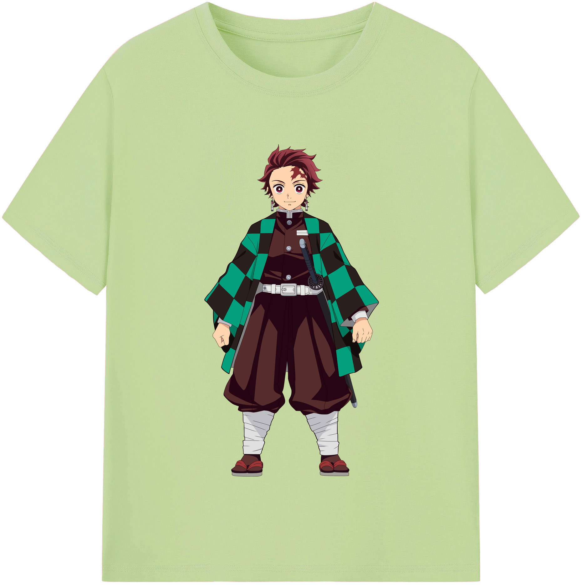 （画像用） 鬼滅の刃 竈門 炭治郎／かまど たんじろう Kamado Tanjirou 綿100％半袖Tシャツ（フロントプリント）